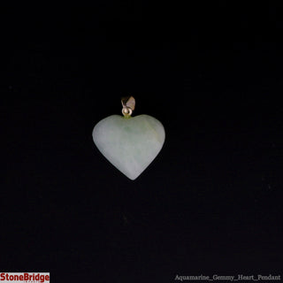 Aquamarine Gemmy Heart Pendant - 1/4" to 1/2"    from The Rock Space