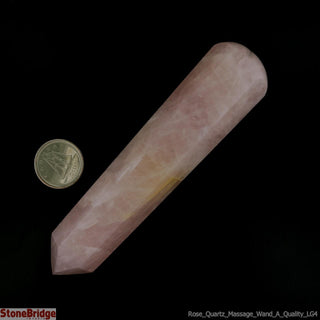 Rose Quartz A Pointed Massage Wand - Large #2 - 3 1/2" to 4 1/2"    from The Rock Space