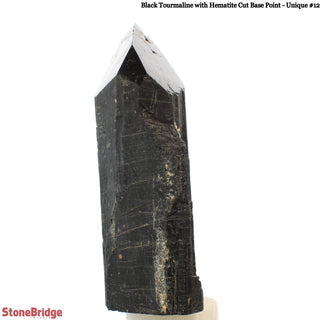 Black Tourmaline & Hematite Cut Base, Polished Point U#12    from The Rock Space