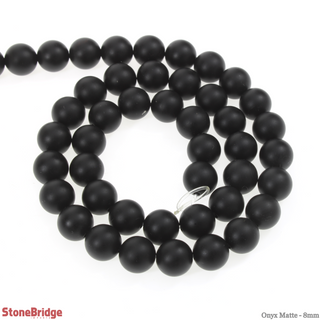 Onyx Matte - Round Strand 15" - 8mm    from The Rock Space