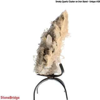 Smoky Quartz Cluster on Iron Stand U#28 - 13"    from The Rock Space