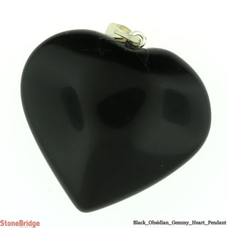 Black Obsidian Gemmy Heart Pendant - 28mm x 27mm    from The Rock Space