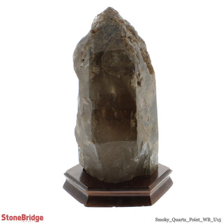 Smoky Quartz Point On Wood Base U#15 - 12 3/4" from The Rock Space