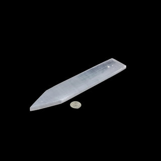 Selenite Flat Pointed Pointed Massage Wand - 8"    from The Rock Space