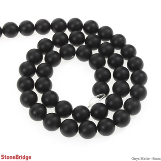 Onyx Matte - Round Strand 15" - 8mm from The Rock Space