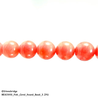 Pink Coral - Round Strand 7" - 8mm    from The Rock Space