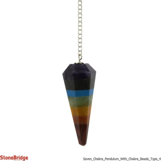 Seven Chakra Pendulum - with chakra beads on chain - Type 4    from The Rock Space