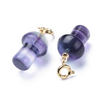 Fluorite Mushroom Gold Plated Pendants    from The Rock Space