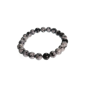 Obsidian Bead Bracelet 8mm Snowflake from The Rock Space