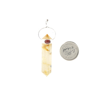 Rutilated Quartz Double Terminated Cabochon - 925 Silver Pendant from Stonebridge Imports