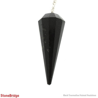 Black Tourmaline Multifaceted Pendulum with Bead    from The Rock Space