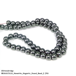 Hematite Magnetic - Round Strand 12mm    from The Rock Space