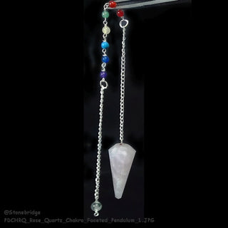 Rose Quartz Chakra Faceted Pendulum    from The Rock Space