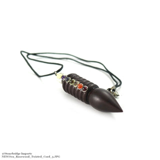 Twisted Chakra Rosewood Necklace with Cotton Cord    from The Rock Space