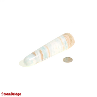 Blue Calcite Rounded Massage Wand - Extra Large #2 - 3 3/4" to 5 1/4" from The Rock Space