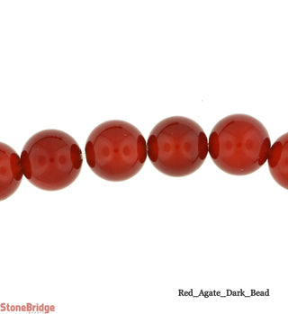 Dark Red Agate - Round Strand 15" - 8mm from The Rock Space