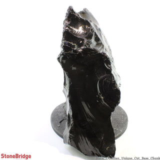 Obsidian Black Boulder Cut-Base U#73 - 17 1/2"    from The Rock Space