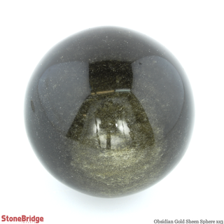 Obsidian Gold Sheen Sphere - Extra Small #3 - 2"    from The Rock Space