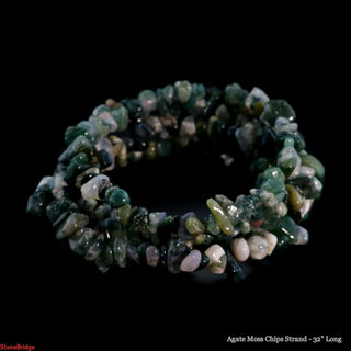 Agate Green Moss Chip Strands - 5mm to 8mm    from The Rock Space