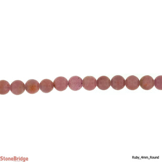 Ruby - Round Strand 7" - 4mm    from Stonebridge Imports