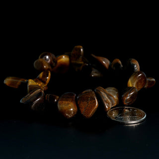 Tiger Eye Gold Tumbled Offset Bracelet from The Rock Space