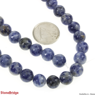 Sodalite A - Round Strand 15" - 8mm    from The Rock Space