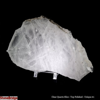 Clear Quartz Slice Top Polished U#1 - 9 1/4"    from The Rock Space