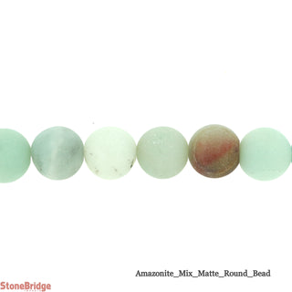 Amazonite Mixed Colours Matte - Round Strand 15" - 6mm from The Rock Space