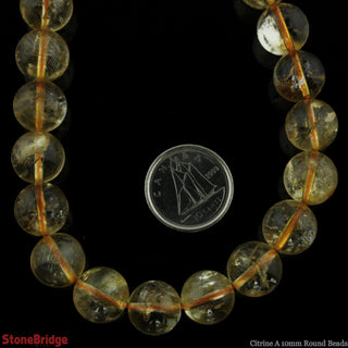 Citrine A Round Strand 7" - 10mm    from The Rock Space