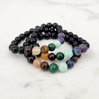 7 Chakra Stone & Black Onyx Bracelet (Kids 4+) - 8mm    from The Rock Space