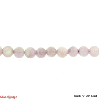 Kunzite E - Round Strand 7" - 6mm    from Stonebridge Imports