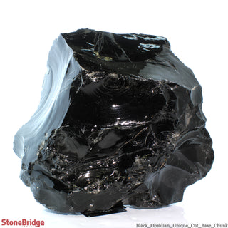 Obsidian Black Boulder Cut-Base U#56 - 16"    from The Rock Space