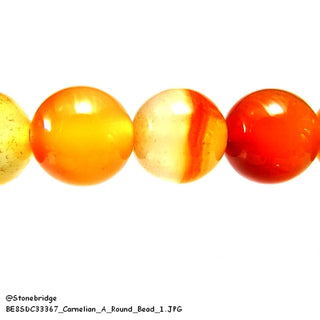 Carnelian A - Round Strand 15" - 12mm    from The Rock Space