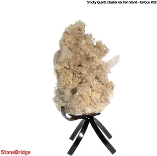 Smoky Quartz Cluster on Iron Stand U#28 - 13"    from The Rock Space