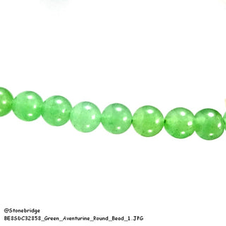 Green Aventurine Round Strand 15" - 8mm from The Rock Space