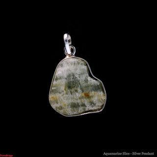 Aquamarine Slice - Silver Pendant from The Rock Space