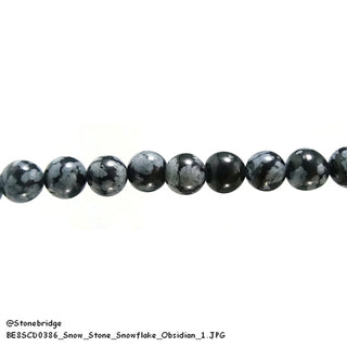 Snowflake Obsidian - Round Strand 15" - 4mm    from The Rock Space