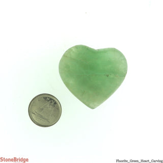 Fluorite Green Heart Carving # 1 - 1" to 1 1/2"    from The Rock Space