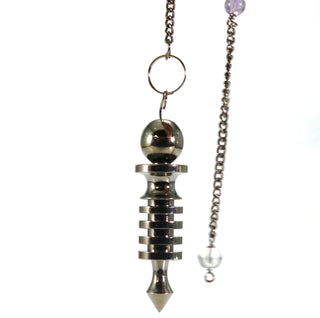 Metal Pendulum - Black Colour 4 Ring Isis with Chakra Beads - 2"    from The Rock Space