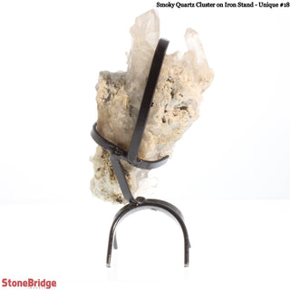 Smoky Quartz Cluster on Iron Stand U#18 - 9"    from The Rock Space