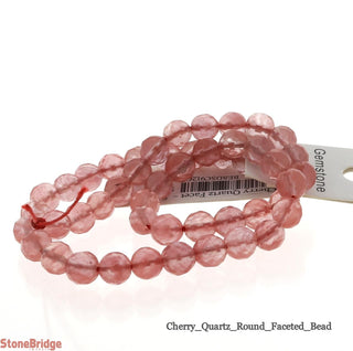 Cherry Quartz (Dyed) Faceted - Round Strand 15" - 6mm    from The Rock Space