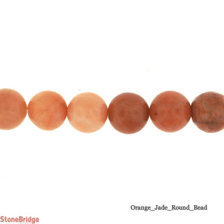 Orange Jade - Round Strand 15" - 8mm    from The Rock Space