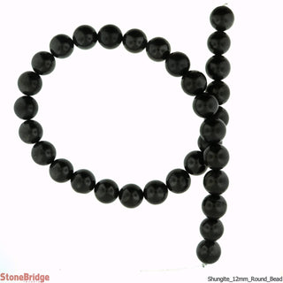 Shungite Strand - Round - 12mm    from The Rock Space