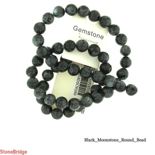 Black Moonstone - Round Strand 15" - 6mm from The Rock Space