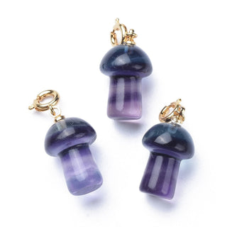 Fluorite Mushroom Gold Plated Pendants    from The Rock Space