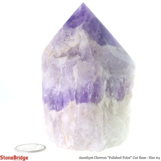Amethyst Chevron Cut Base, Polished Point Tower #4    from Stonebridge Imports