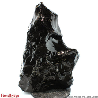 Obsidian Black Boulder Cut-Base U#79 - 25"    from The Rock Space