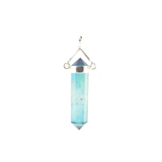 Aqua Aura Double Terminated - Swivel Silver Pendant from The Rock Space