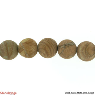 Wood Jasper Matte - Round Strand 15" - 8mm    from The Rock Space