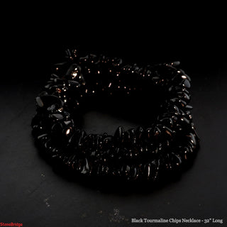 Black Tourmaline Chip Strands - 5mm to 8mm    from The Rock Space